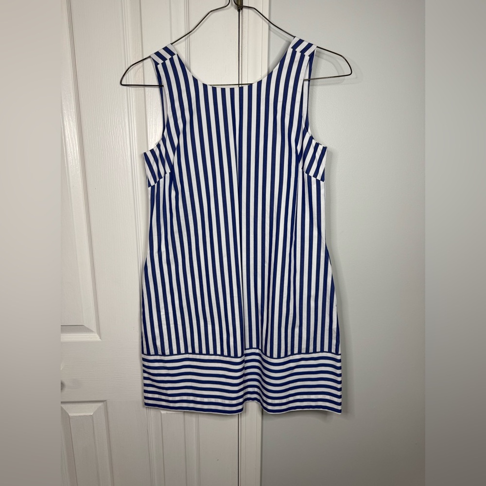 Vineyard Vines Navy and White Striped Midi Dress